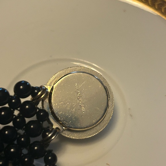 Vintage Black Crocheted Bead Bib Collar Necklace - Picture 10 of 10